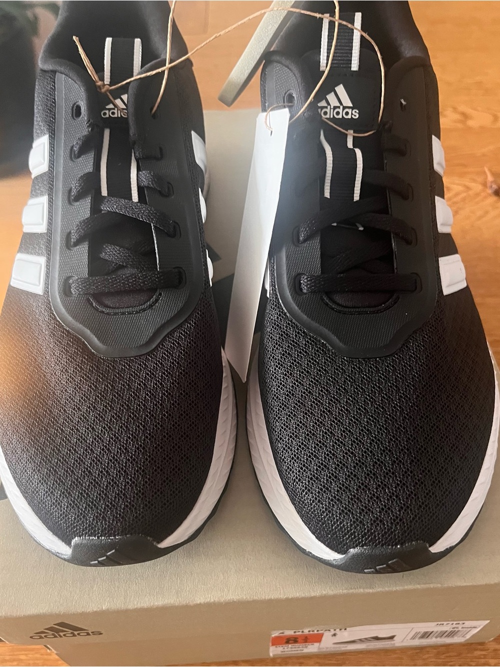 Adidas  Black and White Running Shoes